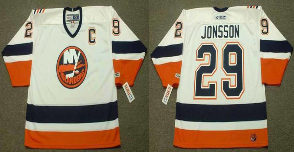 2019 Men New York Islanders #29 Jonsson white CCM NHL jersey